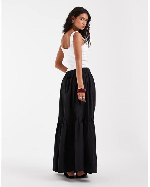 ASOS White Tiered Boho Maxi Skirt