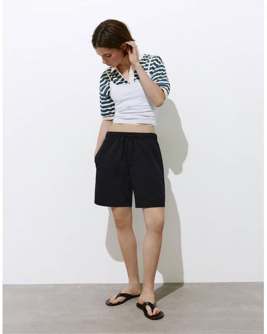 Pull&Bear White – bermudashorts
