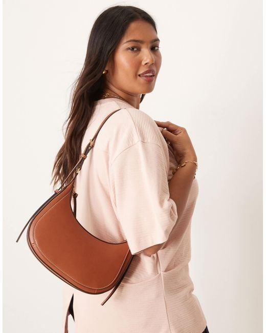 Mango Brown Classic Cross Body Bag