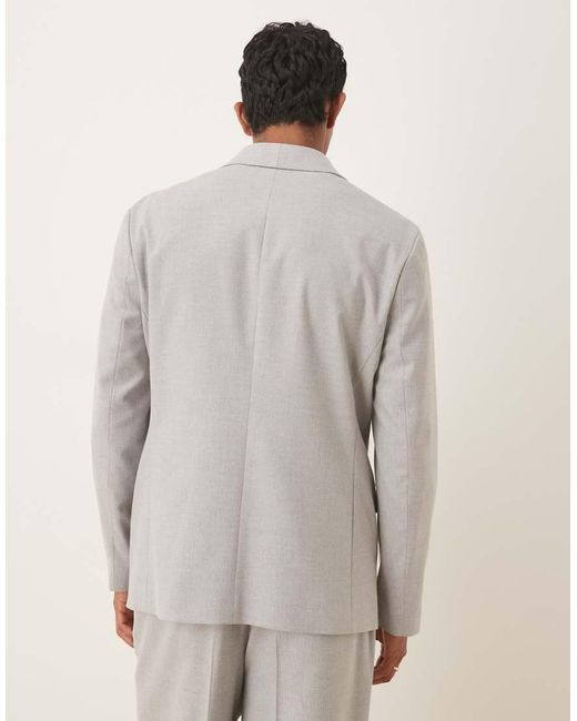 ASOS Gray Double Breasted Shawl Regular Suit Jacket for men