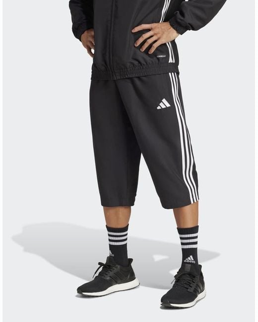 Adidas Originals Black Tiro 25 Essentials Woven 3/4 Pants for men
