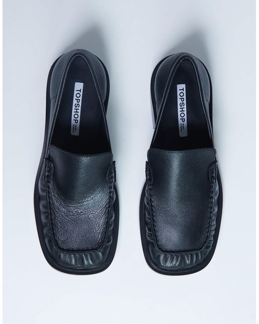 TOPSHOP Blue – clover – hochwertige echtleder-loafer