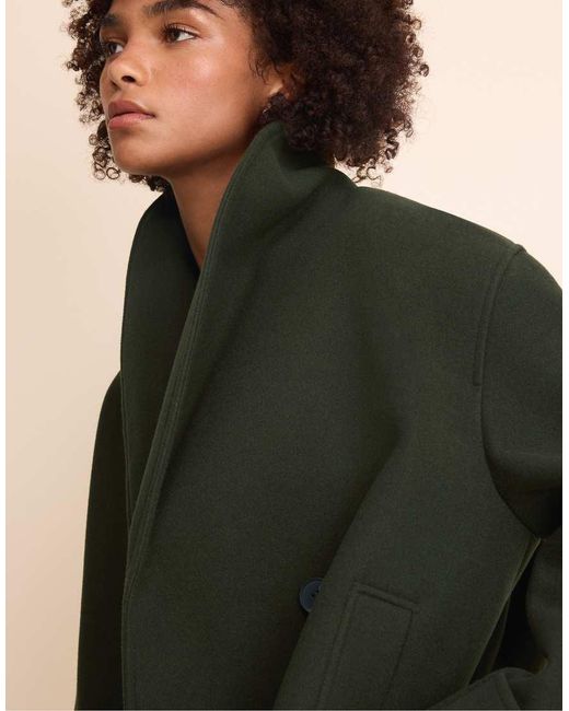 Stradivarius Natural Shawl Neck Short Coat