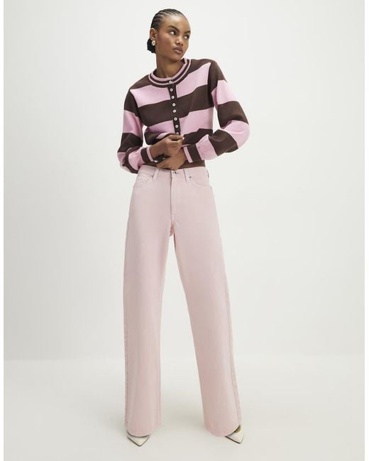 River Island Pink Relaxed Straight Jeans