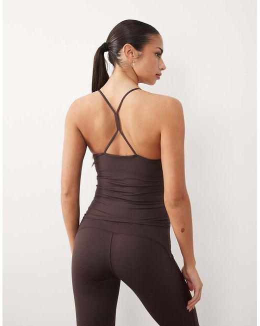 Gina Tricot Gray Mix And Match Strappy Back Yoga Top