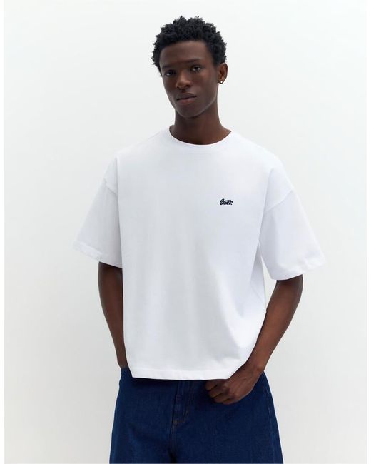Pull&Bear Oversized Recht T-Shirt Met Stwd-Logo in het White voor heren