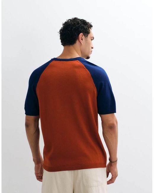 ASOS Orange Relaxed Knitted T-Shirt for men