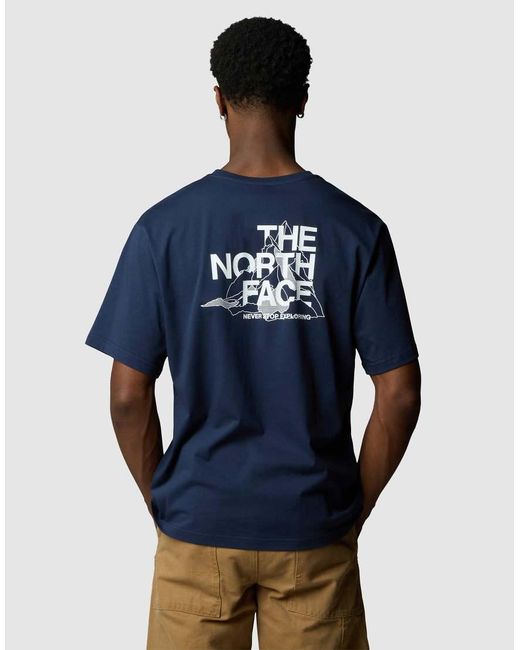 The North Face Blue Mountain Sketch Ss Tee Relaxed for men