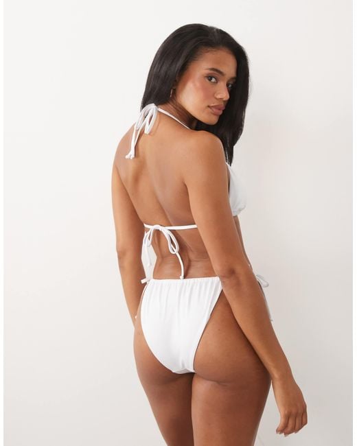 Threadbare Brown Tie Side Triangle Bikini Set