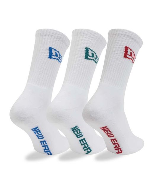 KTZ White Flag Logo 3 Pack Crew Socks