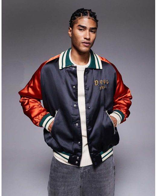 Deus Ex Machina Red Off Beat Souvenir Varsity Jacket for men