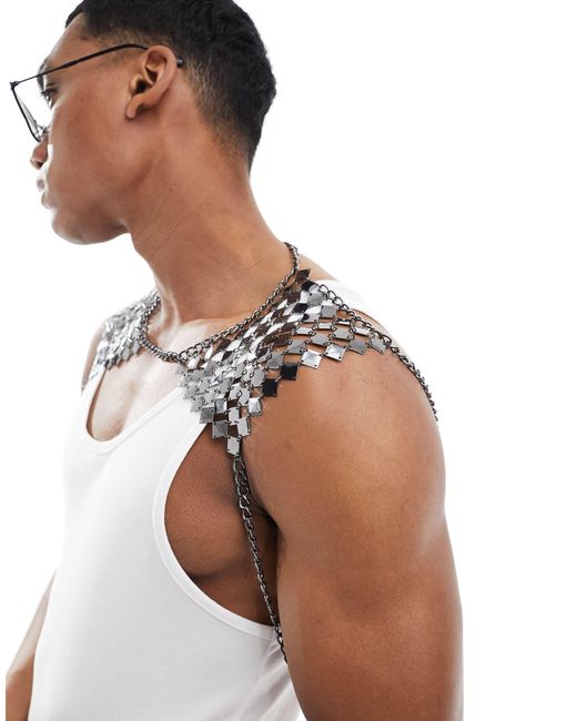 ASOS Black Chain Mail Shoulder Harness for men