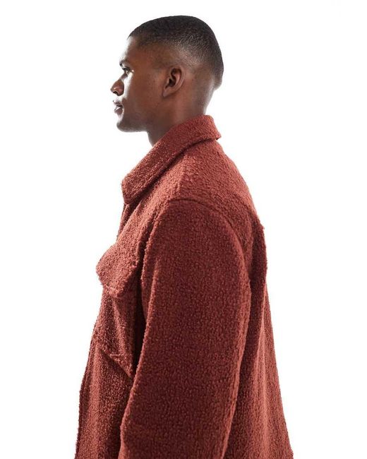 New Look Red Boucle Jacket for men