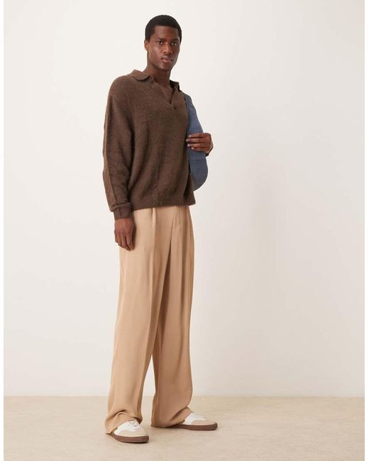 Maglione Testurizzato Con Intaglio di ASOS in Brown da Uomo
