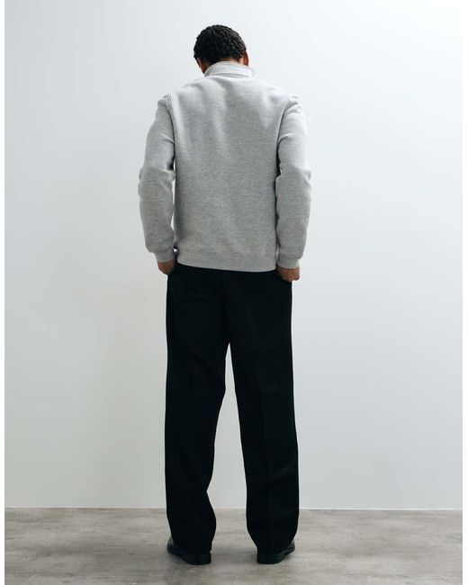 ASOS Gray Tailored Pleated Wide Leg Trousers for men