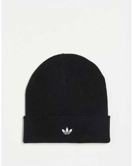 Adidas Originals Black Beanie With Trefoil