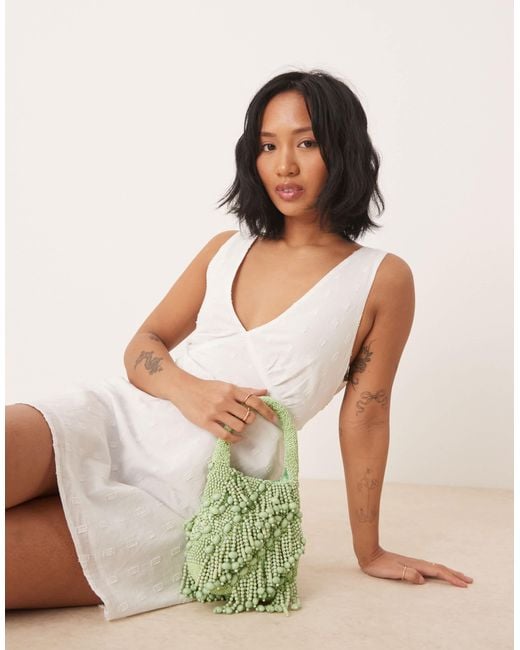 Sac à main avec perles ASOS en coloris Green