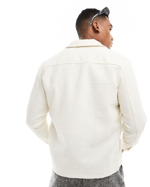 Only & Sons White Textured Jacket for men