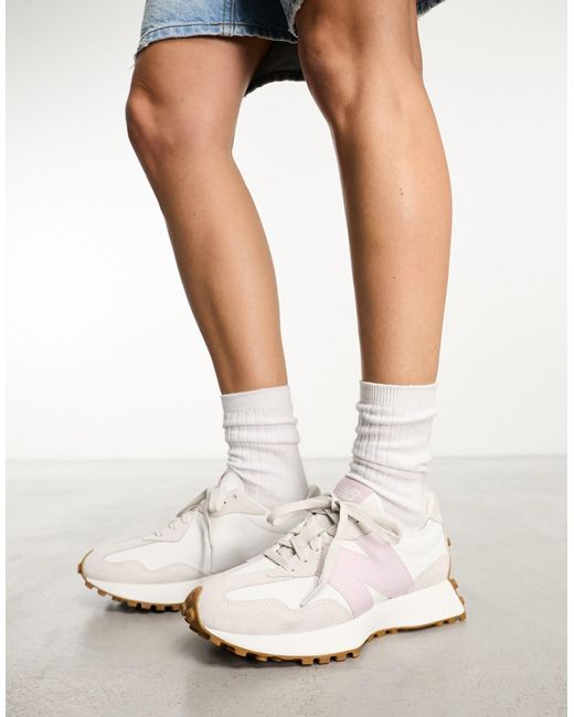 327 - sneakers bianche e rosa di New Balance in White