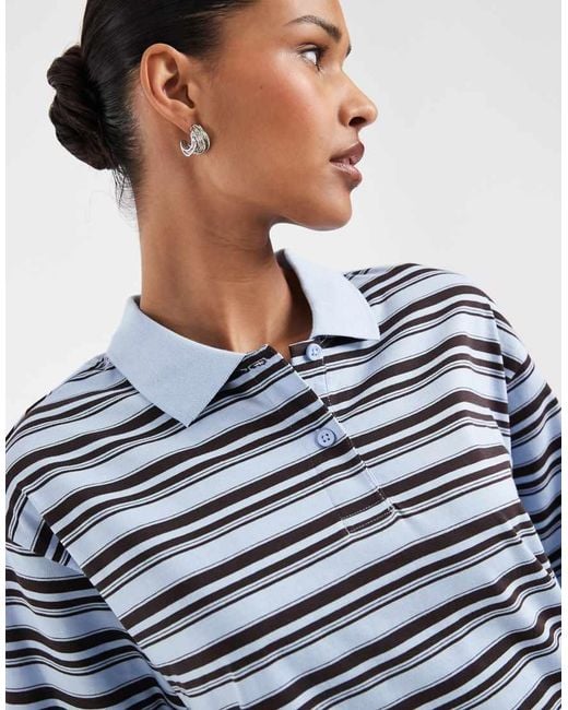 Aware Blue Short Sleeve Polo Top