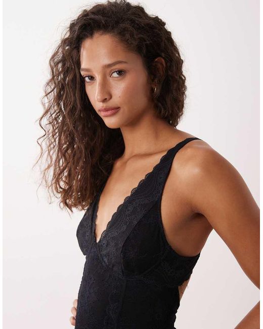 Free People Black Intimately Fp Say You Love Me Bodysuit