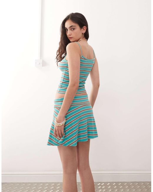 Collusion Blue Foldover Mini Skirt-multi