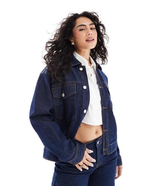 Pieces Blue Trucker Jacket Co-ord