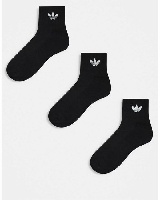 Adidas Originals Blue 3 Pack Mid Ankle Socks for men