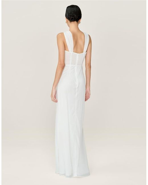 OMNES Natural Dresses Amélie Chiffon Maxi Dress With Rosette Detail