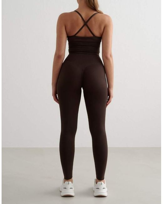 Aim'n Brown Chocolate Shape Seamless Cross Back Bralette