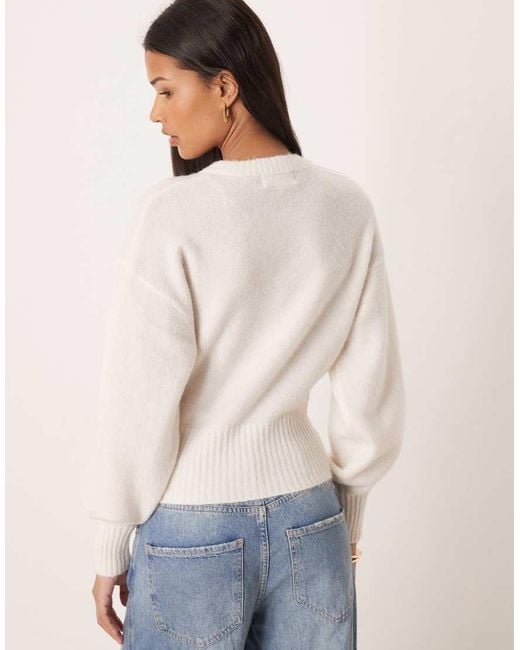 Gina Tricot Blue Alpaca And Wool Short Knitted Cardigan