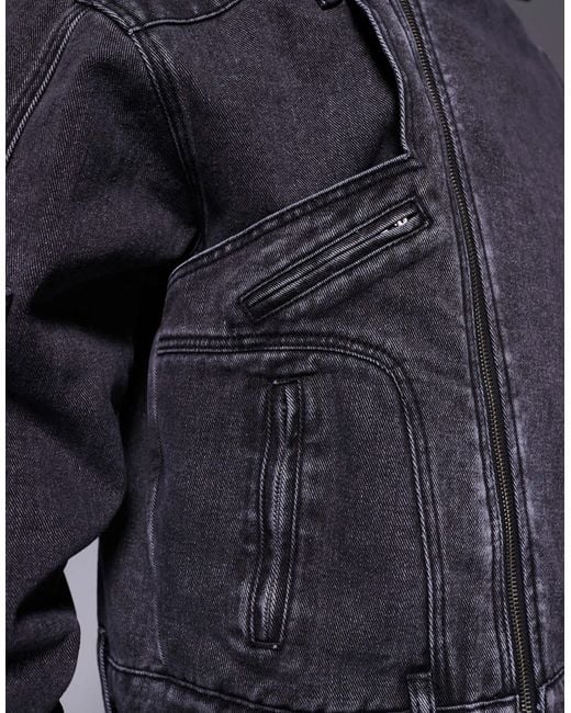 Liquor N Poker – jeans-bikerjacke in Blue für Herren