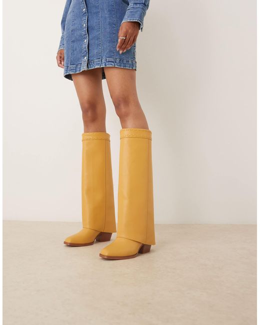 Raid Blue Tierney Foldover Knee Boots