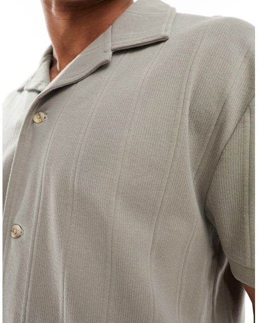 ASOS Gray Relaxed Button Down Shirt for men
