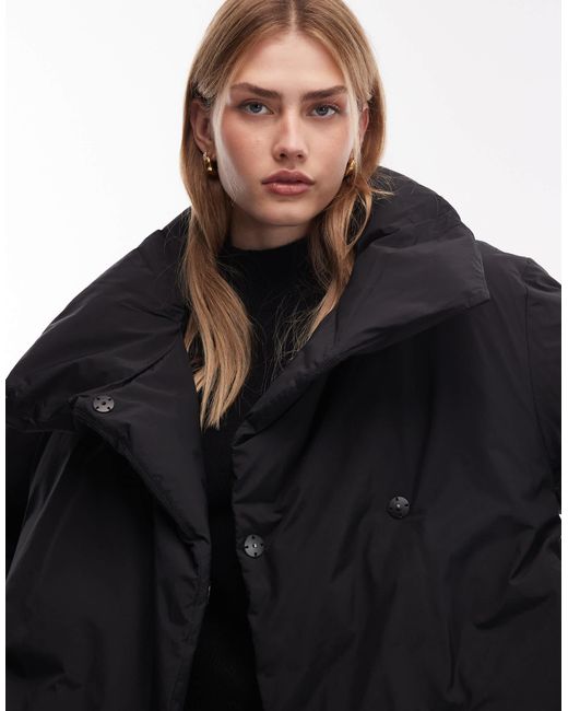 ARKET Black Down Puffer Coat With Clean Padding