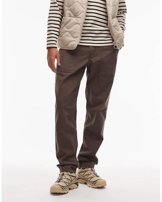 Timberland Natural Washed Heavy Canvas Fatigue Pocket Loose Fit Pants for men