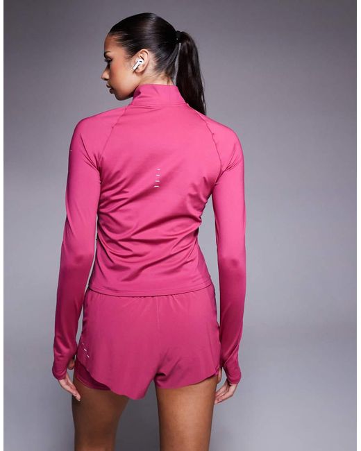 Nike Pink Swift Dri-fit Fitted Full Zip Top