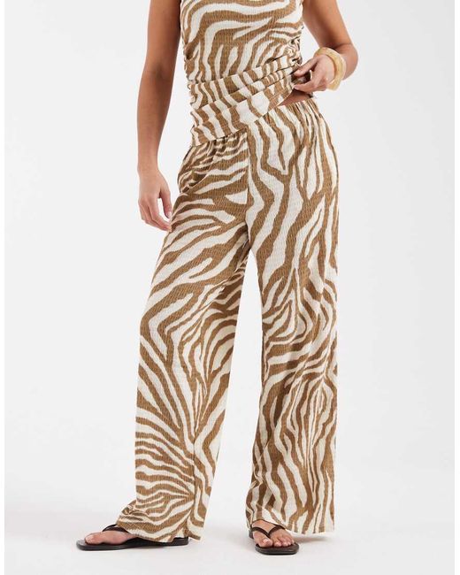 Vero Moda Metallic Wide Leg Textured Jersey Trouser Co-Ord