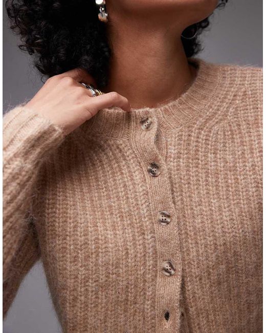 Cardigan Girocollo Color Avena di TOPSHOP in Blue