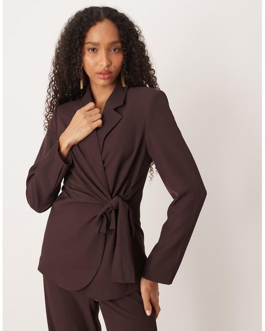 Aware Purple Tie Side Tailored Blazer Co-ord