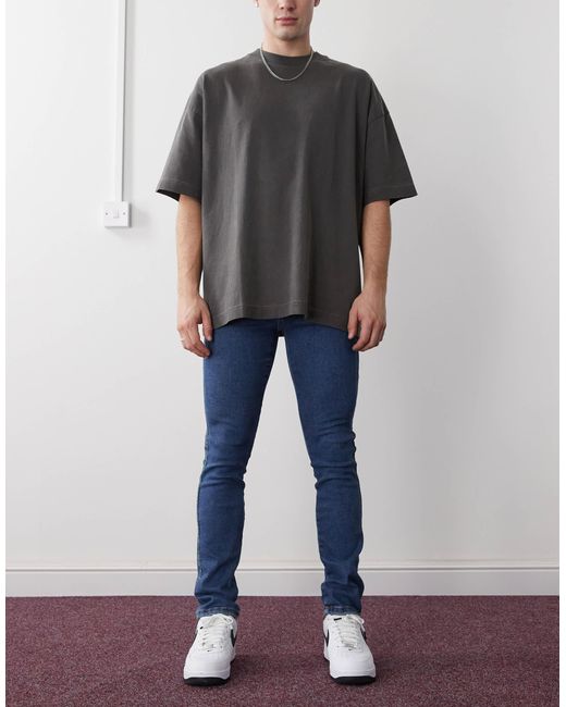 Snap - jean skinny à taille mi-haute - foncé uni délavé Dr. Denim pour homme en coloris Blue