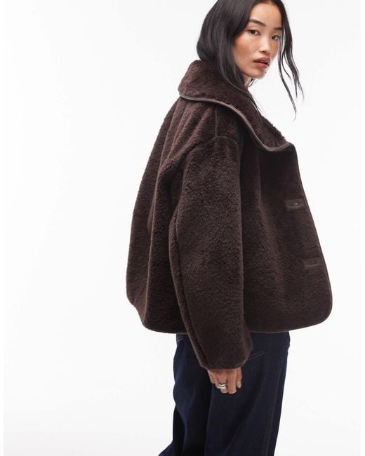 ARKET Black Oversized Faux Shearling Jacket