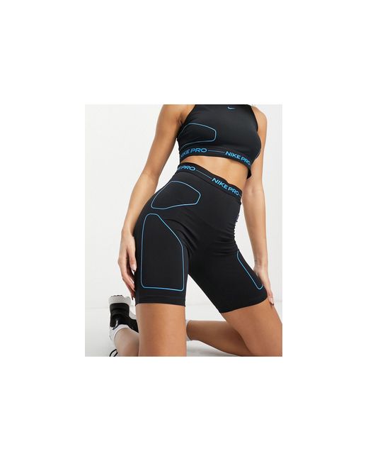 Nike Nike Pro Training Dri-fit Combat Gear High-waisted Booty Shorts in  Blue | Lyst