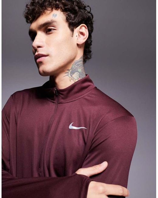 Nike Purple Pacer Dri-Fit 1/4 Zip Top for men