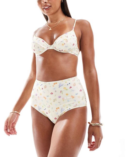ASOS Natural Kellie Underwired Bikini Top