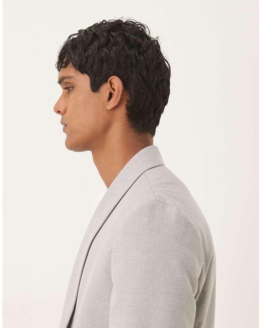 ASOS Gray Double Breasted Shawl Regular Suit Jacket for men