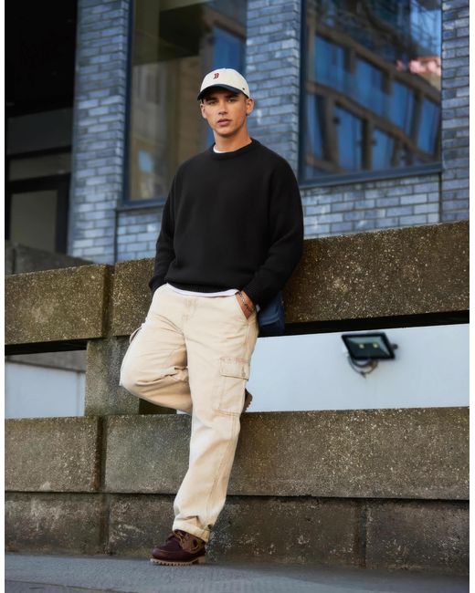 ASOS – super-oversize-strickpullover in Black für Herren