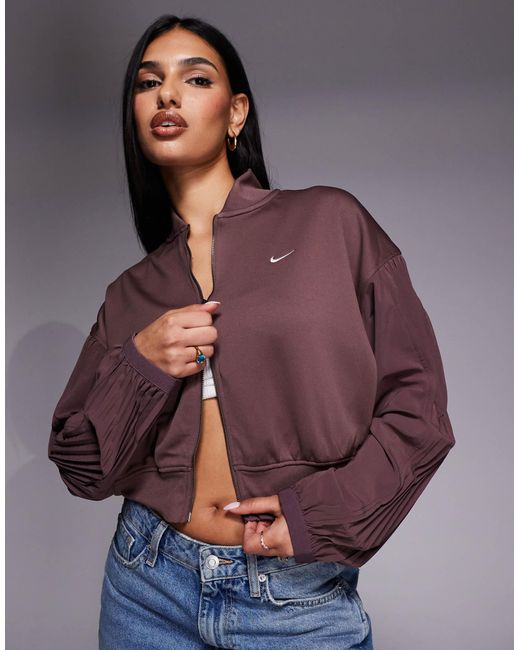 Nike Purple Pleated Zip-up Jacket