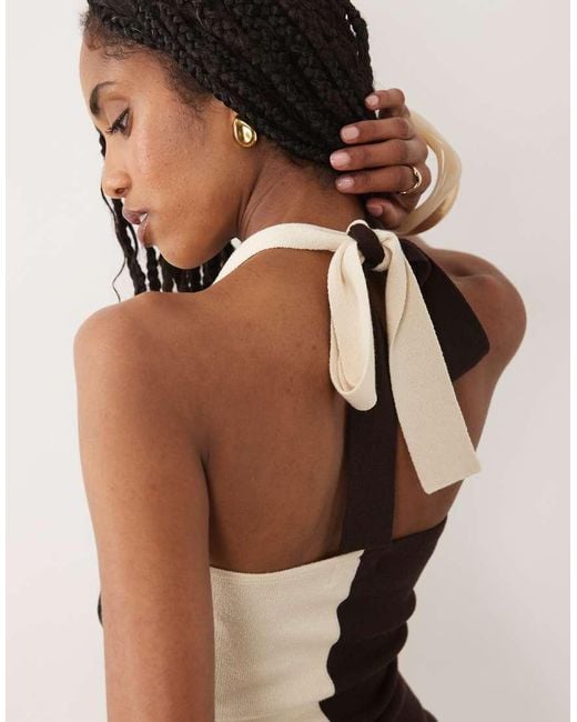 Pretty Lavish Black Estelle Knitted Twist Halter Neck Top
