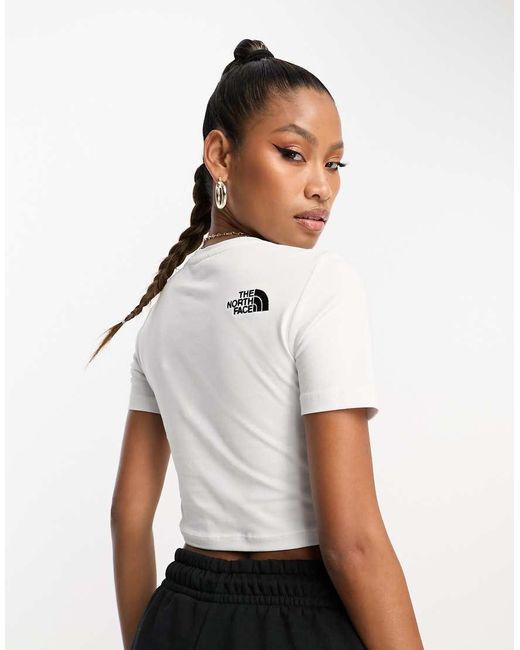The North Face White Simple Dome Cropped Tight T-shirt